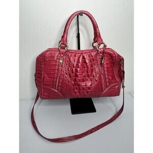 Brahmin Hobo Satchel Red Croc Embossed Leather Vintage
